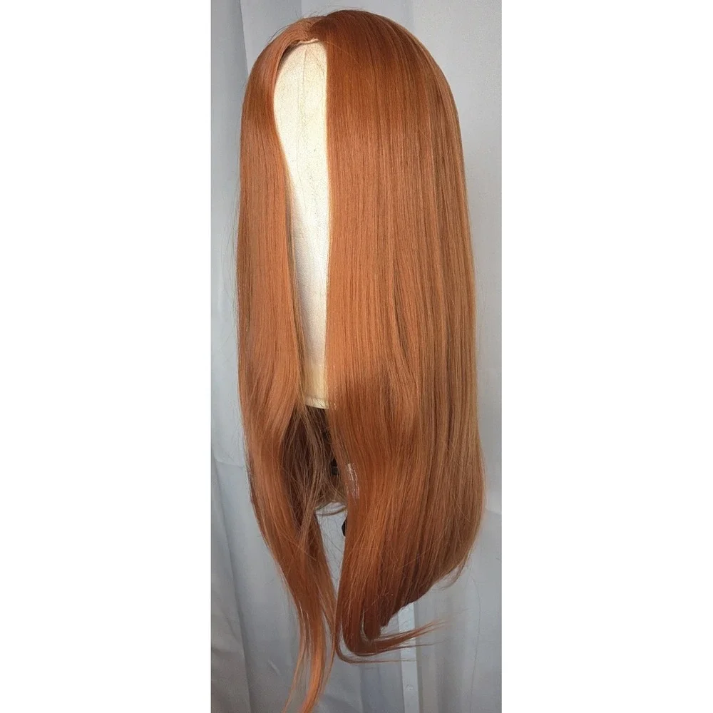 Ginger Orange Lace Front Wig Long Straight Synthetic | Women Party Daily Wear